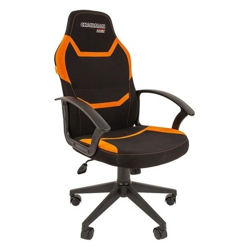 фото Chairman game 9 кресло (ткань полиэстер, черная + оранжевая)