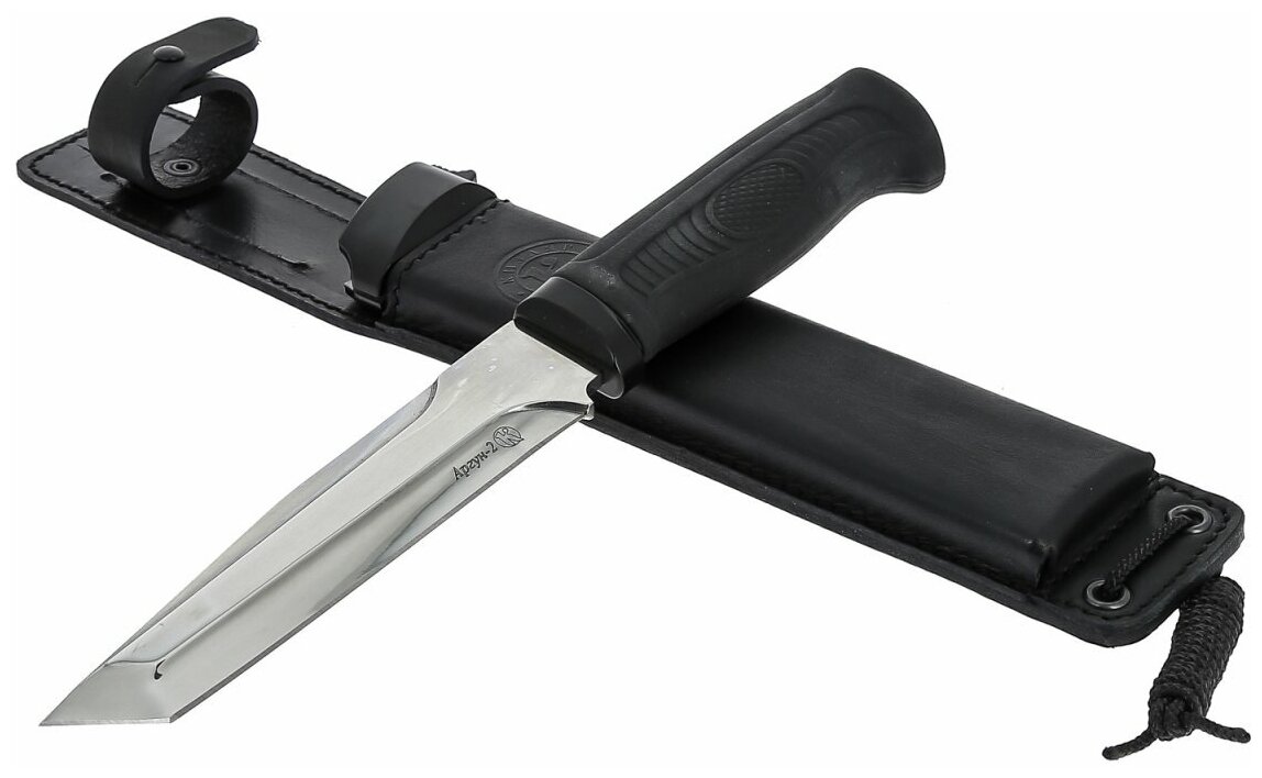 Нож разделочный туристический АРГУН-2 полированный, сталь AUS-8, рукоять Эластрон