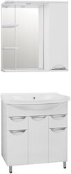 Мебель для ванной Style Line Жасмин 80 белая (тумба с раковиной + зеркало)