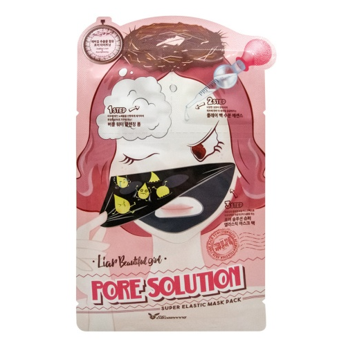 фото Elizavecca трехступенчатая маска для проблемной кожи liar beautiful girl pore solution super elastic mask pack