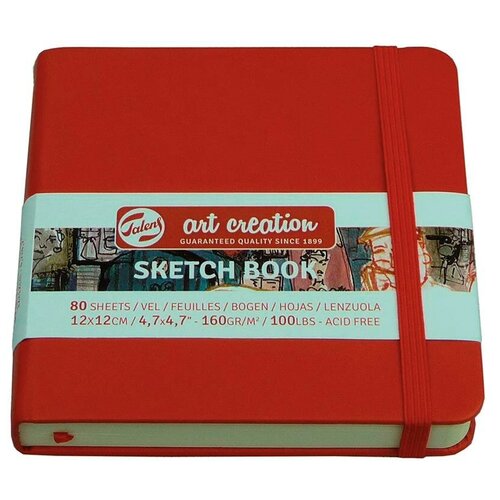 ArtCreation Блокнот для зарисовок 140 гм2 А5- 12 х 12 см твердый переплет 80 л красный 9314204M 55814414482 1844₽