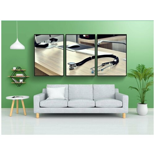 фото Набор модулных постеров для интерьера "стетоскоп, доктор, здоровье" 60x90 см. в тубусе, без рамки lotsprints