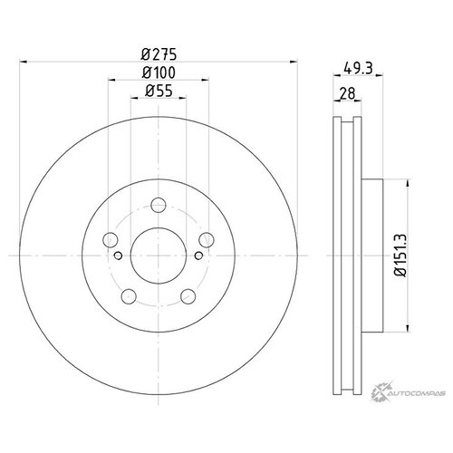 фото Диск тормозной перед nisshinbo nd1019