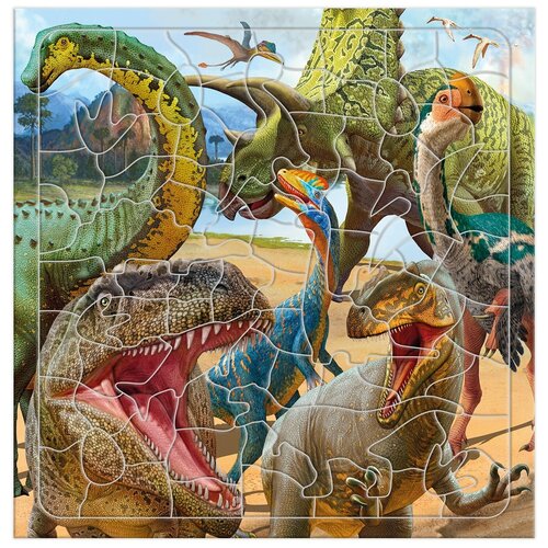 Пазл фигурный на подложке «Динозавры», 80 элементов