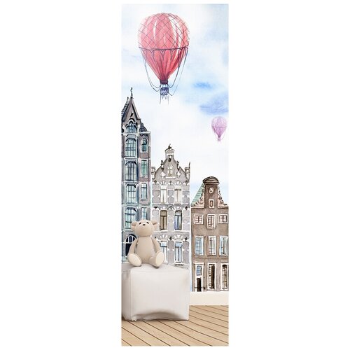 K04101 Фотообои Флизелиновые с виниловым покрытием Детские Домики и воздушные шары 100х270 см 2300₽