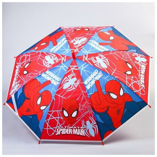 Зонт-трость Marvel, красный, синий свеча marvel в торт с днем рождения человек паук 8×8 см