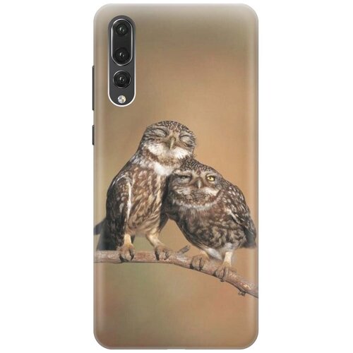 фото Силиконовый чехол на huawei p20 pro / хуавйе п20 про с принтом "пара совушек" gosso