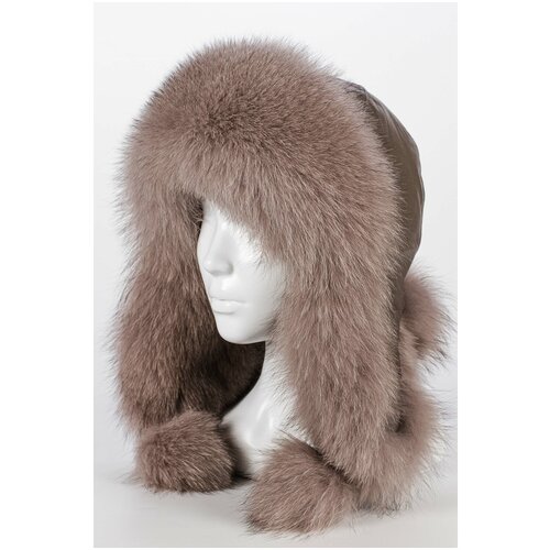 фото Шапка ушанка зимняя, с помпоном, утепленная, размер 57-58, синий darga hats