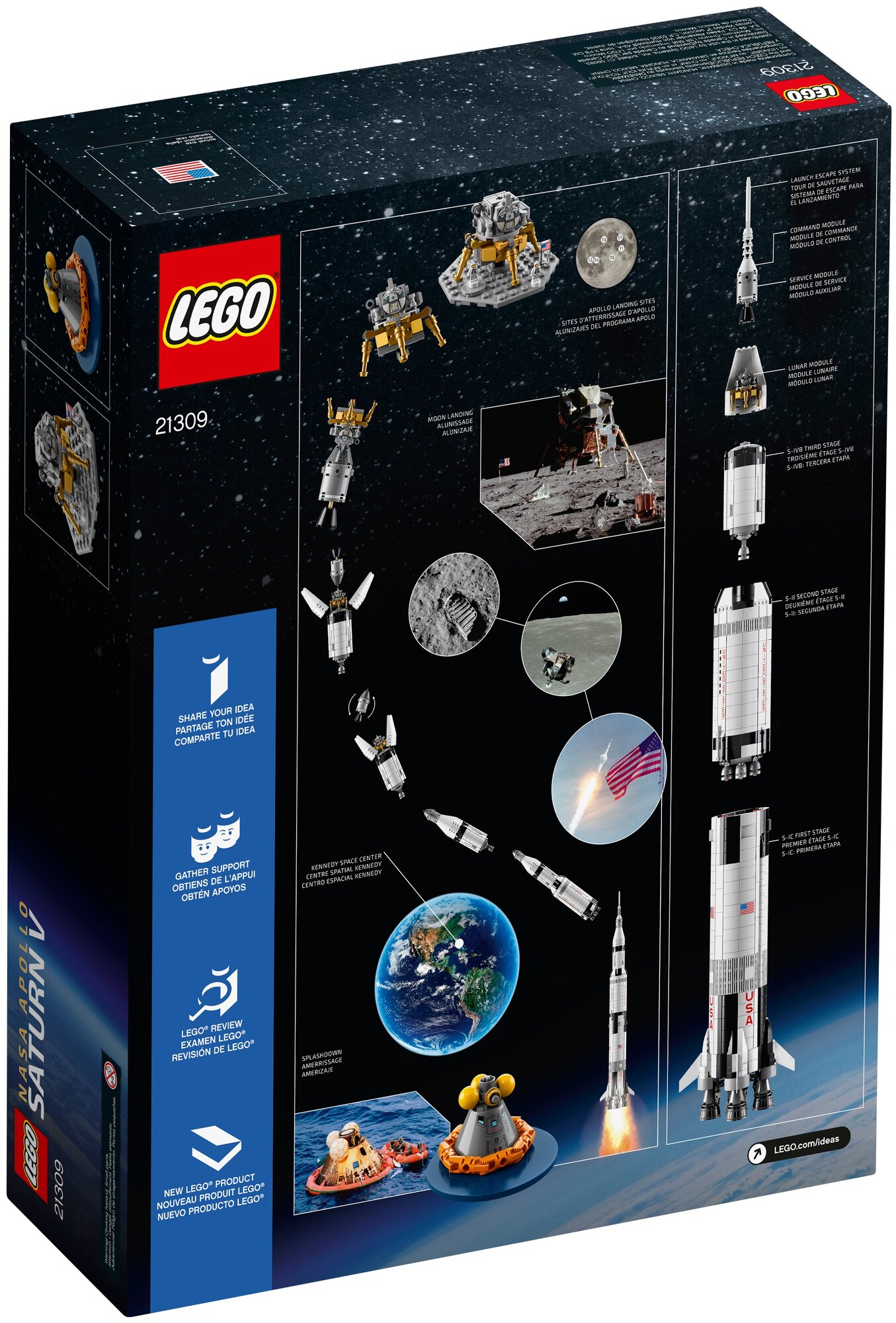 Конструктор LEGO IDEAS @Ракетно-космическая система NASA "Сатурн-5 - Апполон" 92176 - фото №2