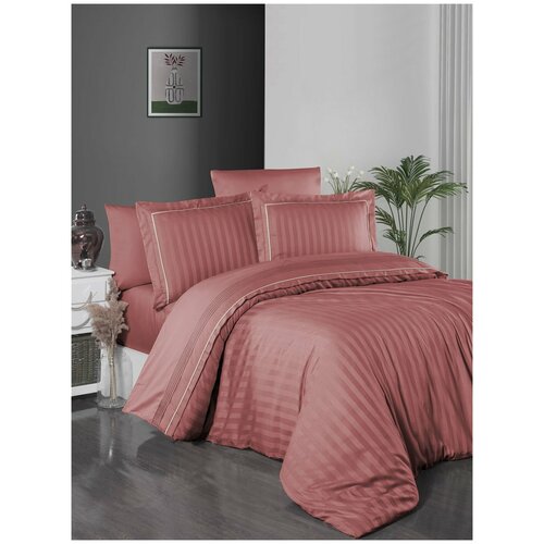 фото Постельное белье do&co domenica хлопковый сатин- жаккард делюкс коралловый 1,5 спальный do&co (турция)