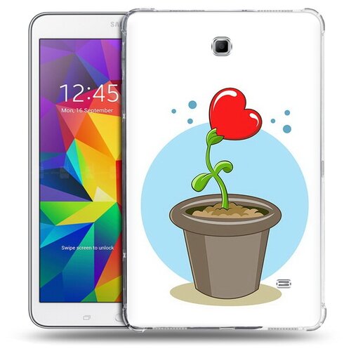 Чехол задняя-панель-накладка-бампер MyPads Растение любви 14 февраля для Samsung Galaxy Tab 4 8.0 SM-T330/T331/T335 противоударный