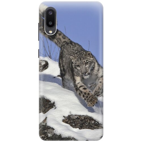 фото Силиконовый чехол на samsung galaxy a02 / самсунг а02 с принтом "бегущий барс gosso