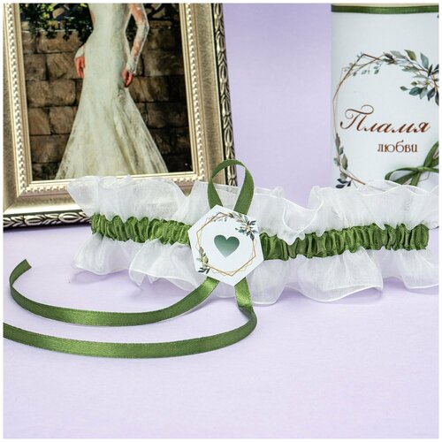 Подвязка для невесты для свадьбы в природном стиле 