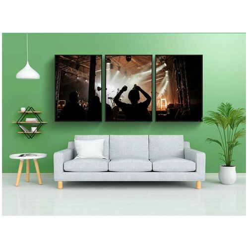 фото Набор модулных постеров для интерьера "концерт, фестиваль, толпа" 60x90 см. в тубусе, без рамки lotsprints