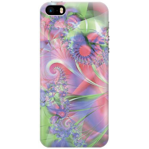 фото Силиконовый чехол на apple iphone se / 5s / 5 / эпл айфон 5 / 5 эс / се с принтом "красно-зеленая абстракция" gosso