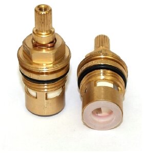 <b>Кран</b>-<b>буксы</b> керамические 1/2 8/20 шлицов WETERM (пара, 2 штуки), подходит для смесителей Vidima, Grohe, Frap, Gappo, Ledeme и ряда других