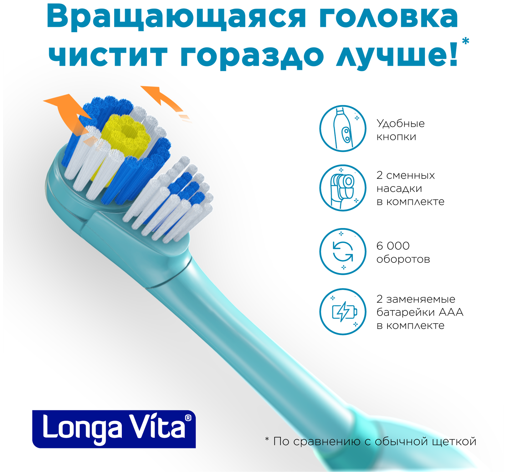 Электрическая зубная щетка Longa Vita