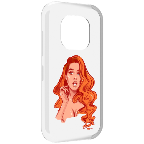 Чехол MyPads рыжая-девушка-модельной-внешности женский для Doogee V20 задняя-панель-накладка-бампер