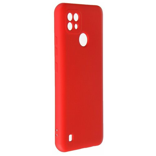 Чехол DF для Realme C21 с микрофиброй Silicone Red rmOriginal-11 чехол с микрофиброй df для realme 7 pro silicone blue rmoriginal 09