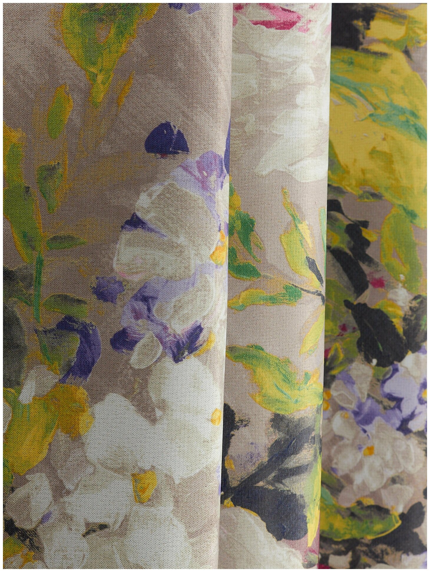 Штора интерьерная с цветочным рисунком I-linen, в гостиную, детскую, спальню, 150х270см — фото 1