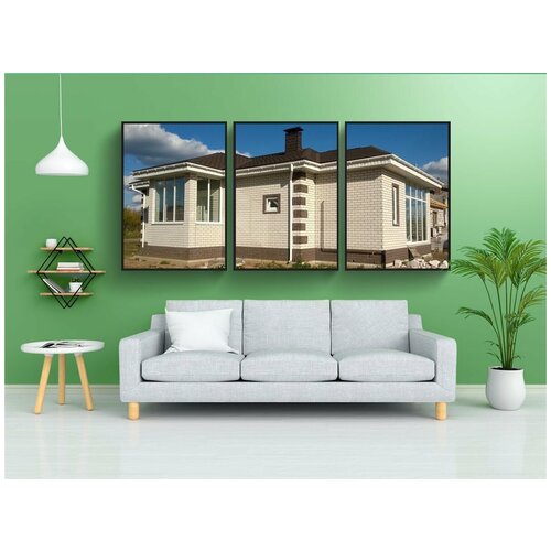 фото Набор модулных постеров для интерьера "дом, стройка, коттедж" 60x90 см. в тубусе, без рамки lotsprints