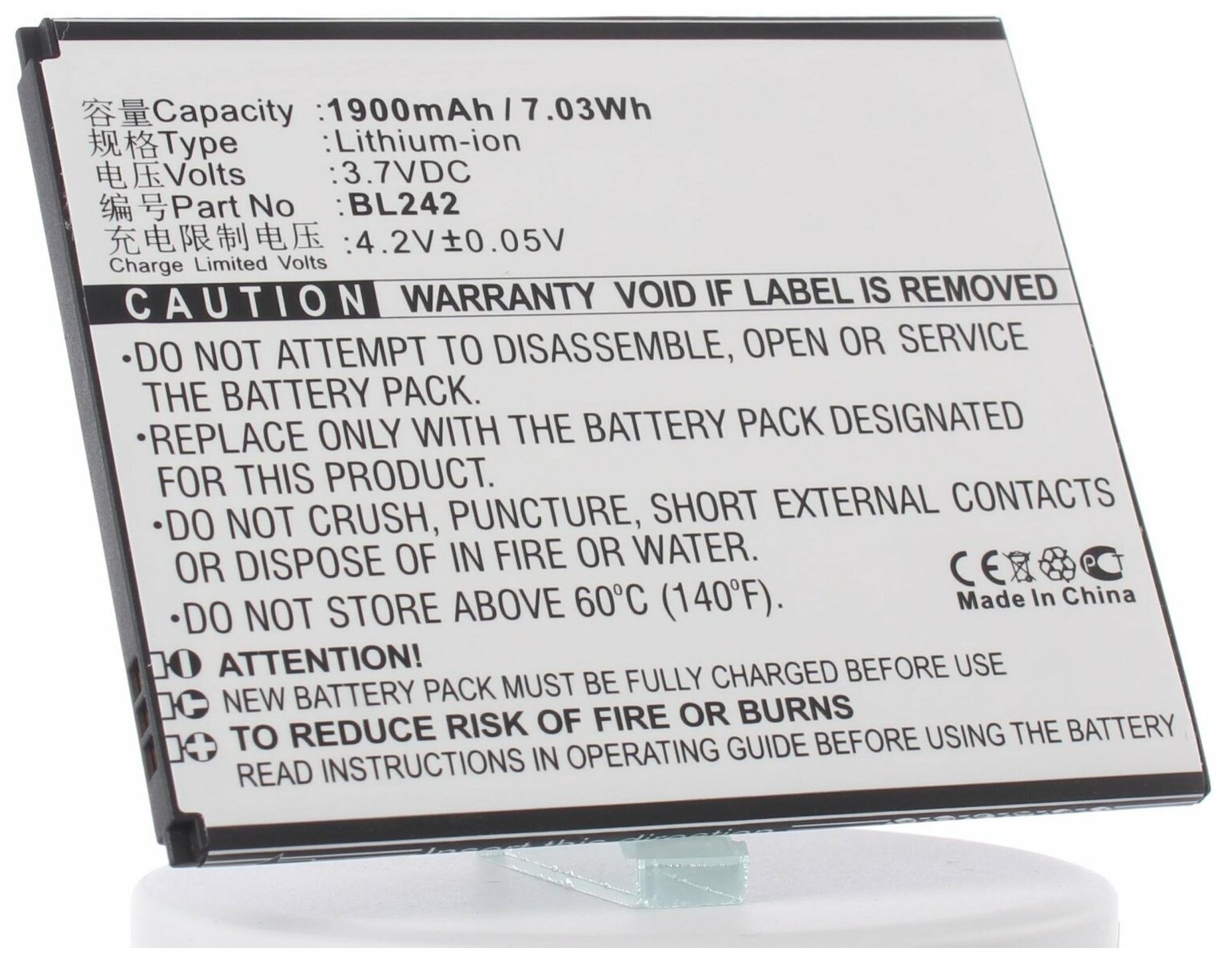 Аккумулятор iBatt iB-B1-M884 1900mAh для Lenovo BL242