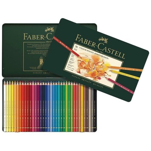 Карандаши цветные Faber-Castell Polychromos 36 цветов в металической коробке