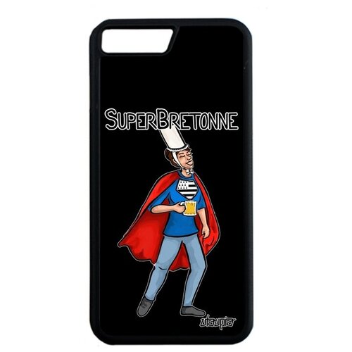 фото Защитный чехол на смартфон // apple iphone 7 plus // "супербретонка" комикс рисунок, utaupia, черный
