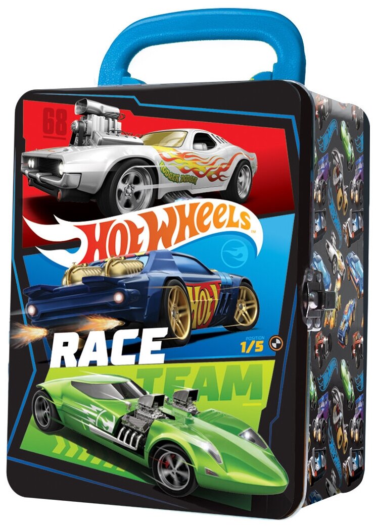 Портативный кейс для хранения 18 машинок Hot Wheels цвет: черно-зеленый HWCC2черно-зеленый