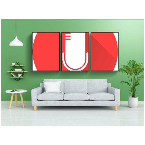 фото Набор модулных постеров для интерьера "микрофон, икона, логотип" 60x90 см. в тубусе, без рамки lotsprints