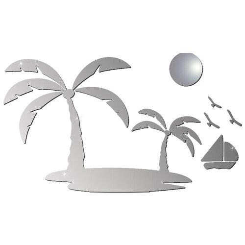 Зеркальная наклейка Пальмы