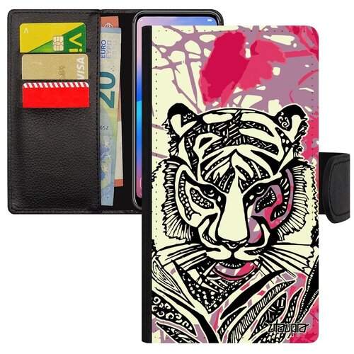 фото Стильный чехол книжка на смартфон // apple iphone 7 plus // "тигр" джунгли сибирь, utaupia, розовый