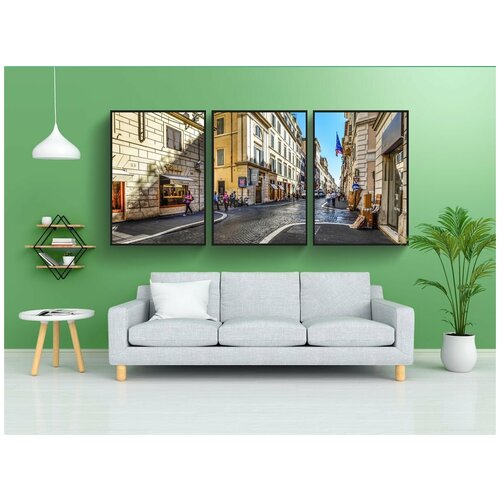 фото Набор модулных постеров для интерьера "рим, улица, ходить" 60x90 см. в тубусе, без рамки lotsprints