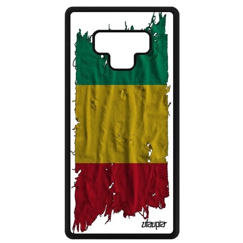 фото Противоударный чехол для смартфона // galaxy note 9 // "флаг гвинеи на ткани" стиль государственный, utaupia, белый