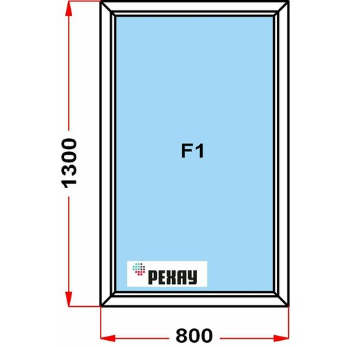 Окно из профиля РЕХАУ GRAZIO (1300 x 800), не открывающееся, 3 стекла