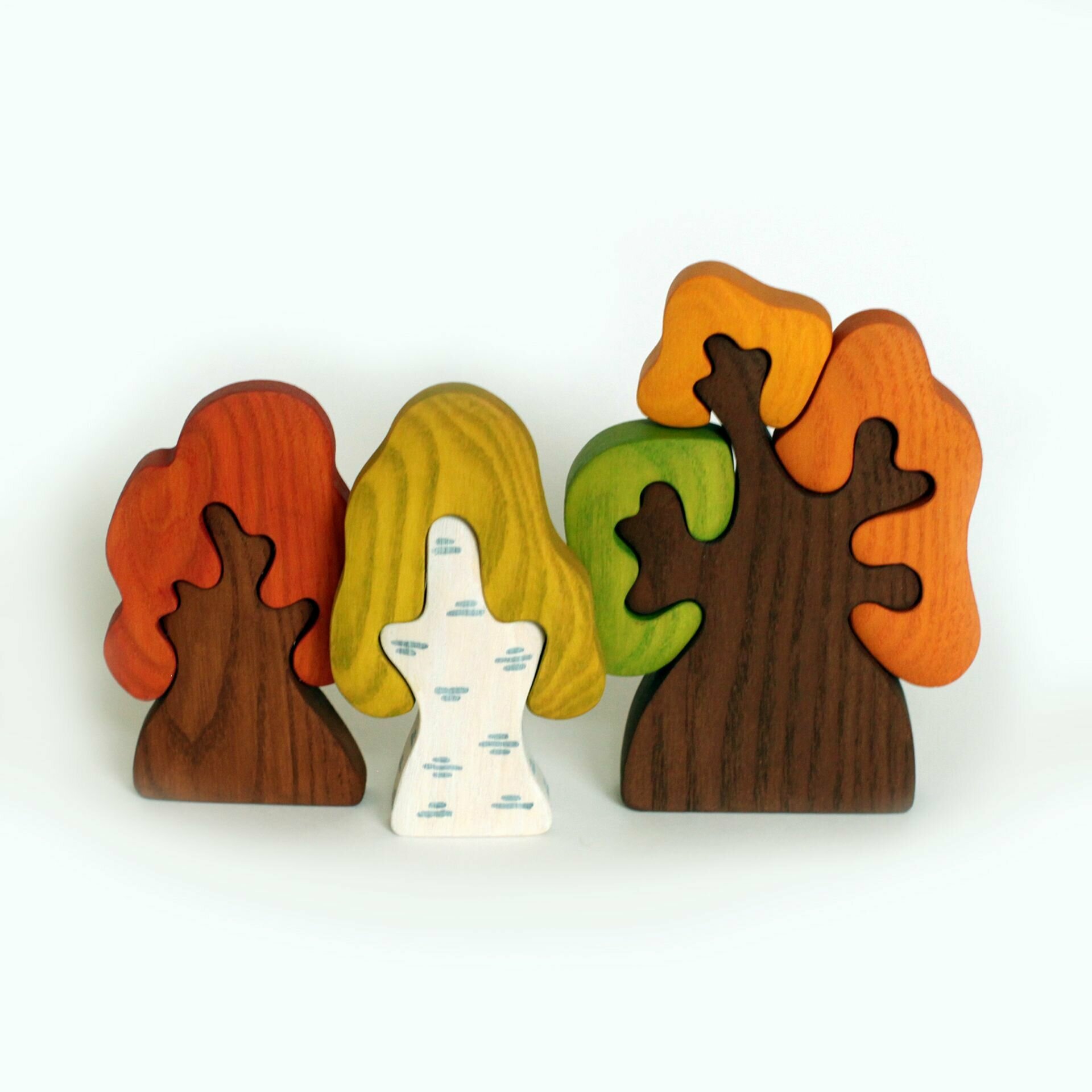 Мастерская Михеевых / Развивающие игрушки / Осенний дуб, береза, дерево большое / деревянные игрушки