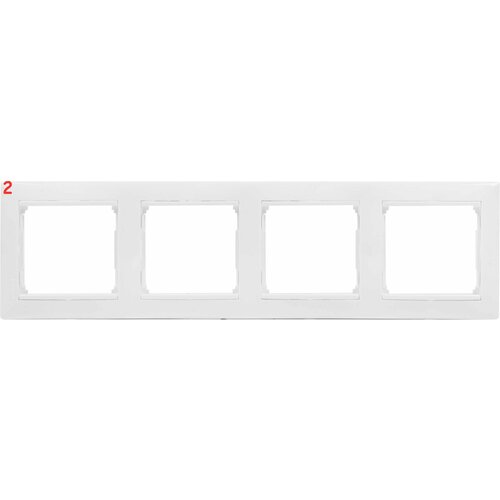 Рамка для розеток и выключателей Valena 4 поста, цвет белый (2 шт.)