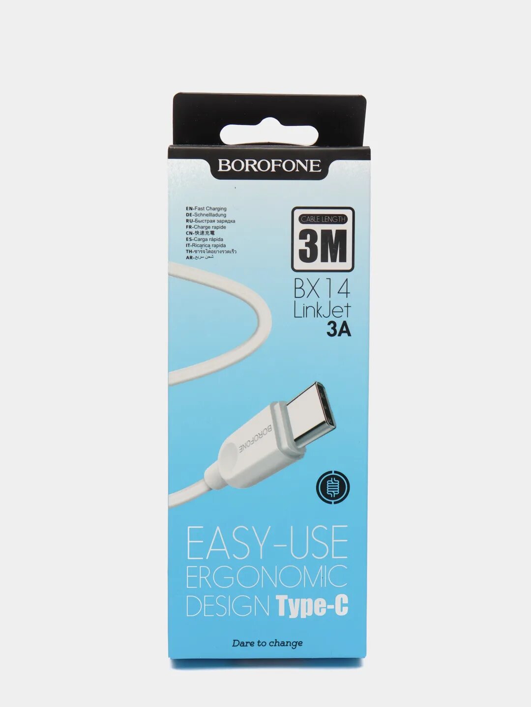 Кабель Borofone USB - USB Type-C LinkJet (BX14), 3 м, 1 шт, белый