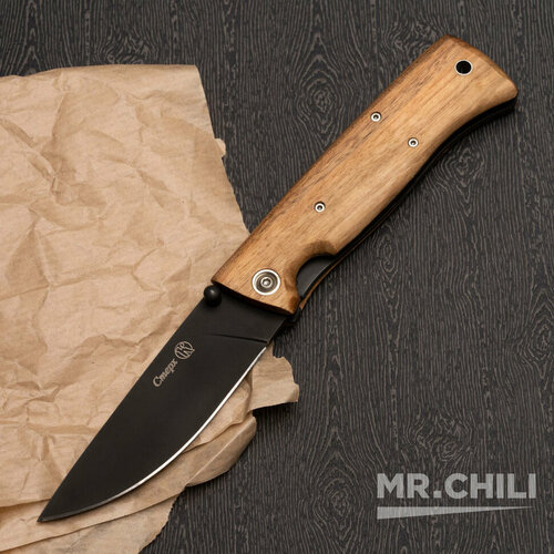 Нож складной Стерх (ШХ15, черный, дерево)