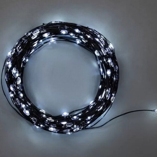 Светодиодная гирлянда Neon-night "Роса" 20 м, 200 белых светодиодов, гибкий провод (303-265)