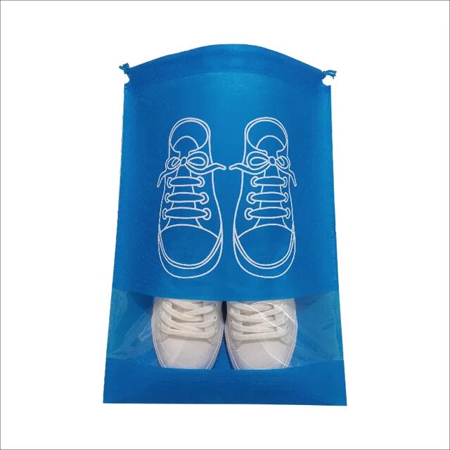 Эко-мешки голубые для обуви из дышащего материала