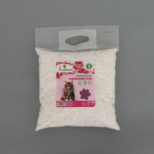 Наполнитель для кошачьих туалетов Пижон алюмогель 3 кг впитываемость до 10 л 944₽