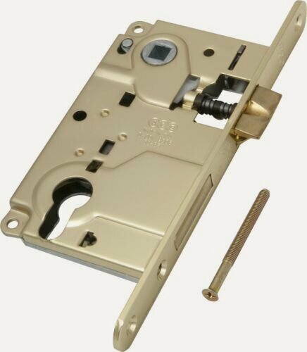 Изображение товара Замок межкомнатный Agb CENTRO под цилиндр, 1ригель+защёлка, золото (B01025.50.03)