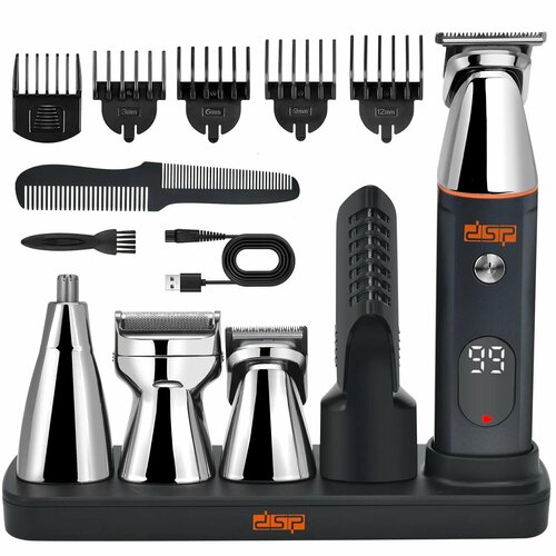 Аккумуляторная машинка для стрижки волос 5 в 1 с дисплеем профессиональная модель 90642 от фирмы DSP 250000₽