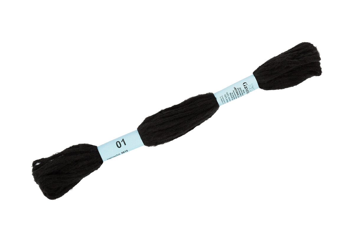 Мулине GAMMA CLOUD декоративные нитки для вышивания 6 метров цвет 01 черный 100% полиэстер 1 штука.