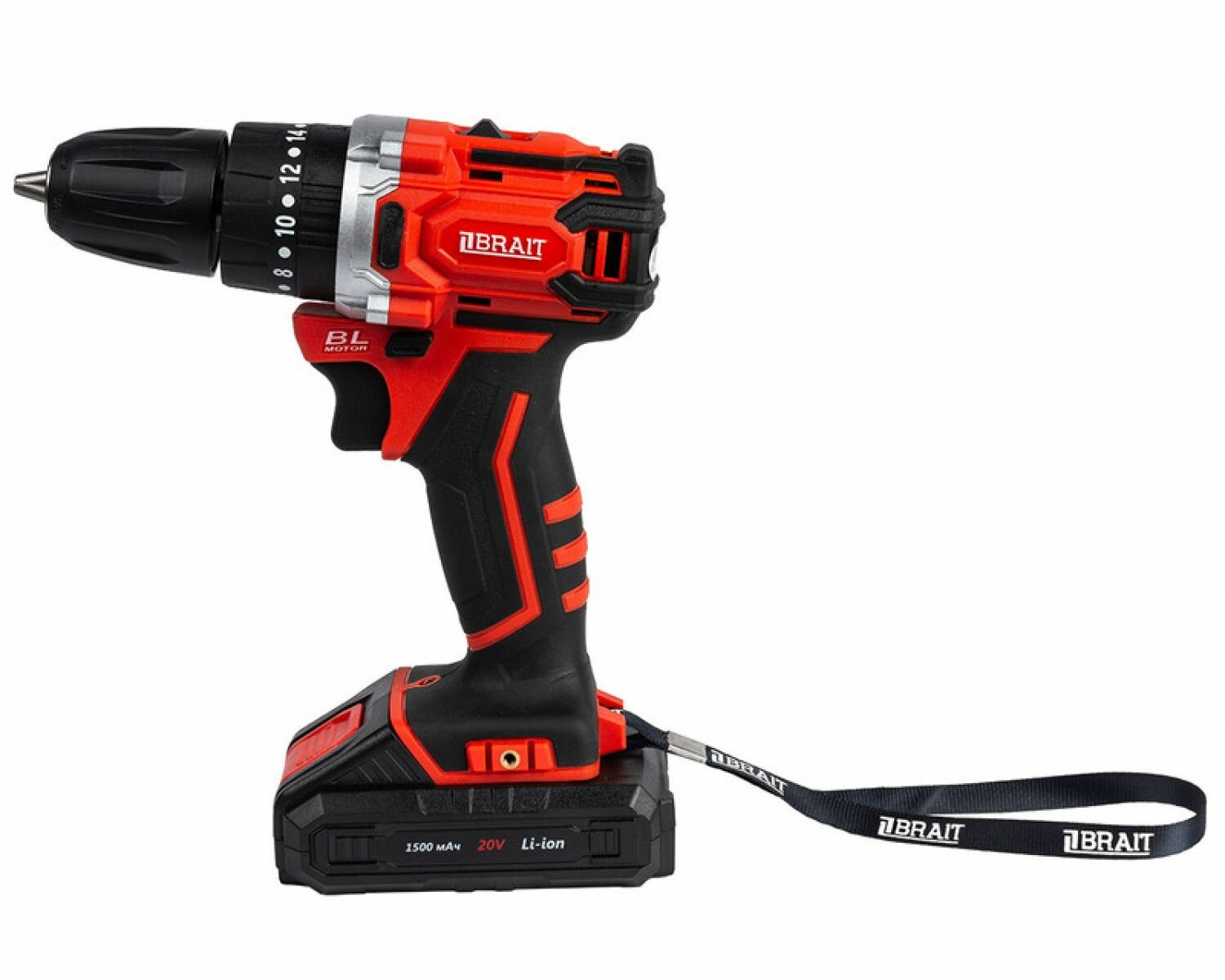 Аккумуляторная дрель BRAIT BCD20SSBL (18В Li-on, 2 АКБ х 2Ач; ЗУ) — фото 1