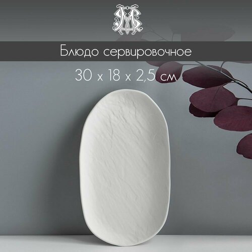 Блюдо для подачи овальное тарелка сервировочная белая фарфор 1153₽