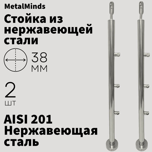 Изображение товара Стойка балясина для перил из нержавеющей стали под 3 ригеля