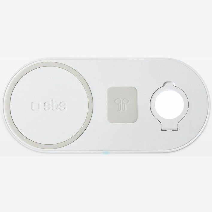 Беспроводное зарядное устройство SBS 3 в 1 для Apple Airpods, Apple iWatch, смартфолны белый (TEWIRE20WMULTI) - фото №1