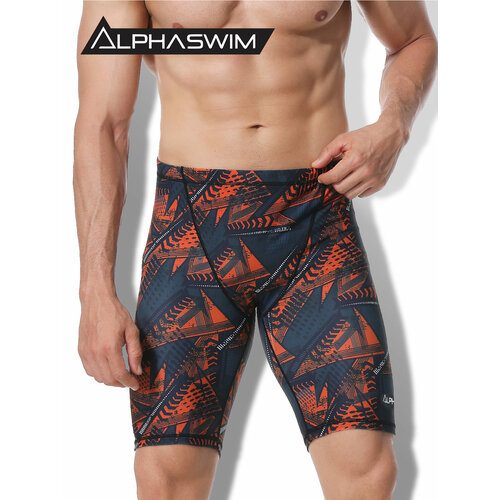 фото Плавки alpha swim джаммеры, размер s/46, белый, черный, красный